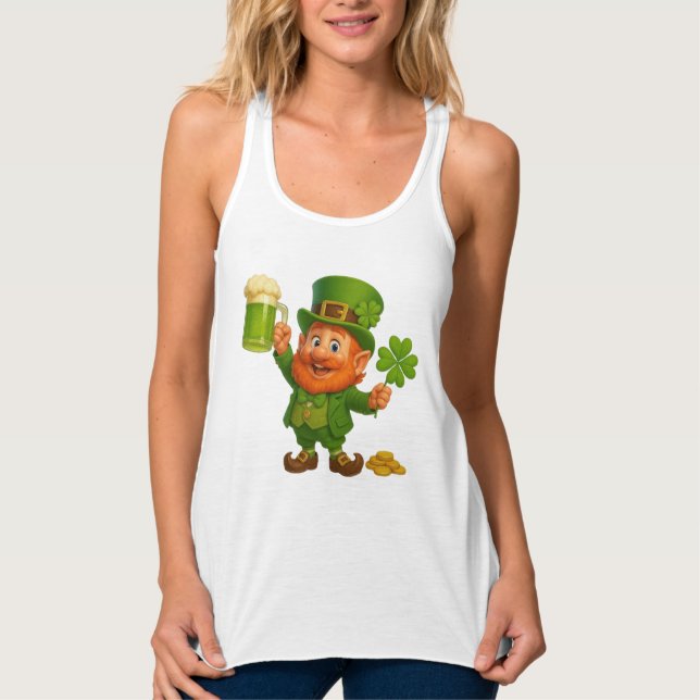 Cute/whimsical leprechaun Saint Patrick's Day  Singlet (Front)