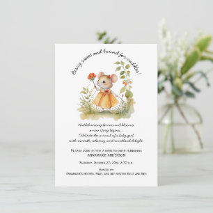 Cute Whimsical Little Mouse in Garden Baby Shower  Invitation