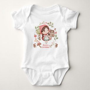 Cute Whimsical Little Red Riding Hood Birthday Baby Bodysuit