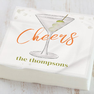 Cute Whimsical Martini Cocktail Simple Party Napkin