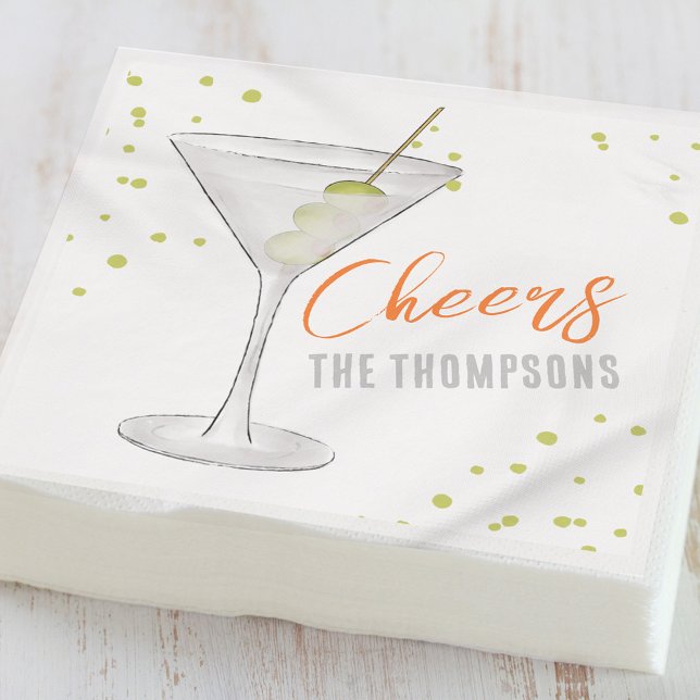 Cute Whimsical Martini Cocktail Simple Party Napkin (Creator Uploaded)