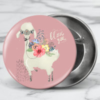 Cute Whimsical Modern Floral Llama I Love You