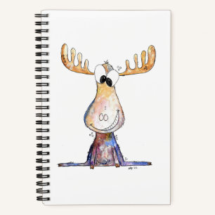Cute Whimsical Moose Notebook