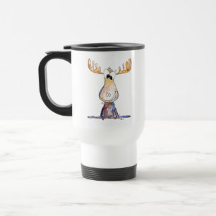 Cute Whimsical Moose Travel Mug