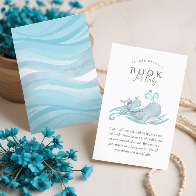 Cute Whimsical Mummy & Baby Whale Books For Baby Enclosure Card (Cute Whimsical Mommy & Baby Whale Books For Baby Enclosure Card)