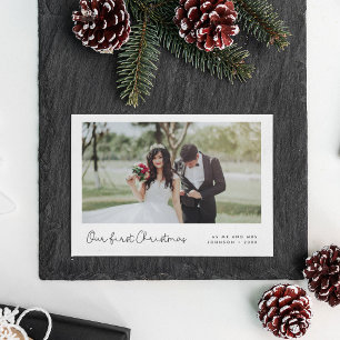 Cute Whimsical Our first Christmas Photo Invitation