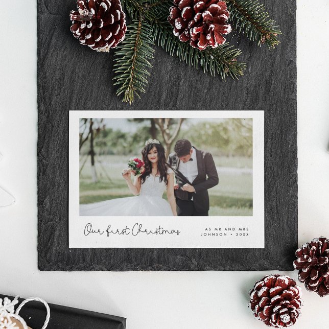 Cute Whimsical Our first Christmas Photo Invitation (Creator Uploaded)