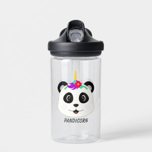 Cute Whimsical Panda Unicorn Pandicorn Water Bottle