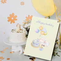Cute  whimsical Pastel Lamb Birthday Design