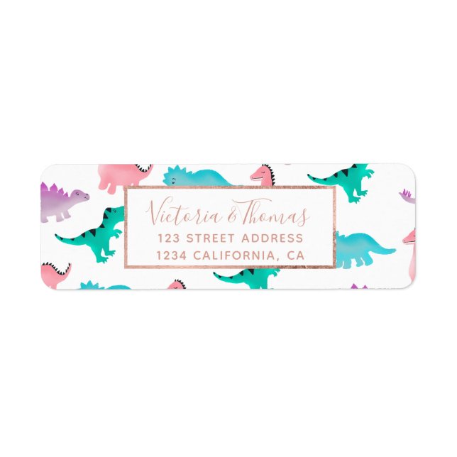 Cute whimsical pastel watercolor dinosaurs pattern (Front)