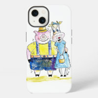 Cute Whimsical Pig and Cow