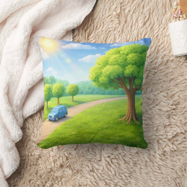 Cute Whimsical Pillow | Artistic Decorative Cushio (Blanket)