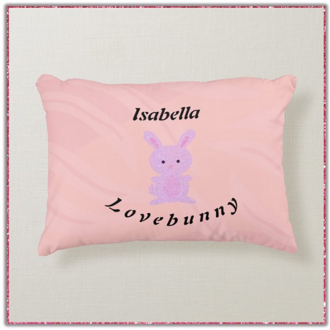 Cute Whimsical Pink Bunny  Decorative Cushion (Creator Uploaded)