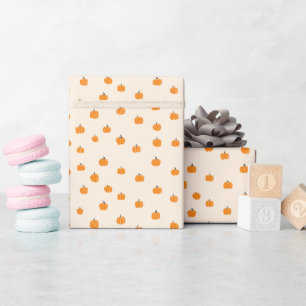 Cute Whimsical Pumpkins Fall Autumn Baby Birthday Wrapping Paper