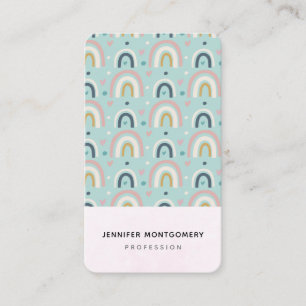 Cute Whimsical Rainbow Pattern Business Card