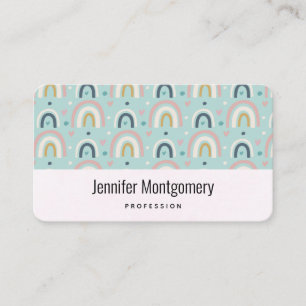 Cute Whimsical Rainbow Pattern Business Card
