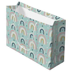 Cute Whimsical Rainbow Pattern Large Gift Bag