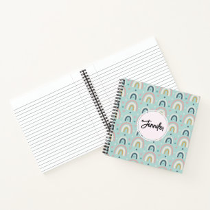 Cute Whimsical Rainbow Pattern Notebook