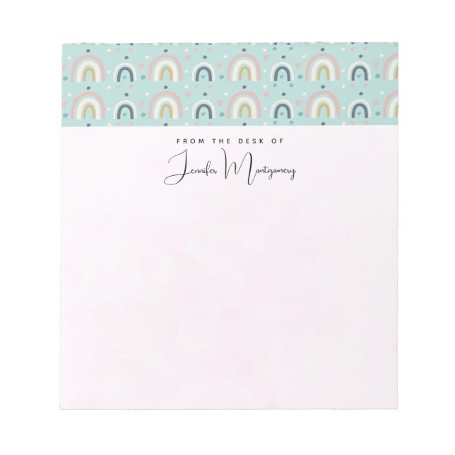 Cute Whimsical Rainbow Pattern Notepad (Front)