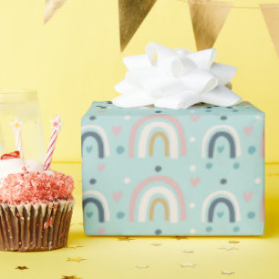 Cute Whimsical Rainbow Pattern Wrapping Paper