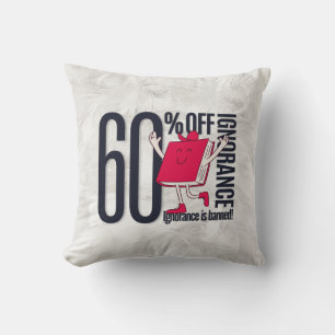 Cute Whimsical Red Book Character Ignorance Banned Cushion