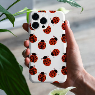 Cute Whimsical Red Ladybug Polka Dot Pattern Case-Mate iPhone Case