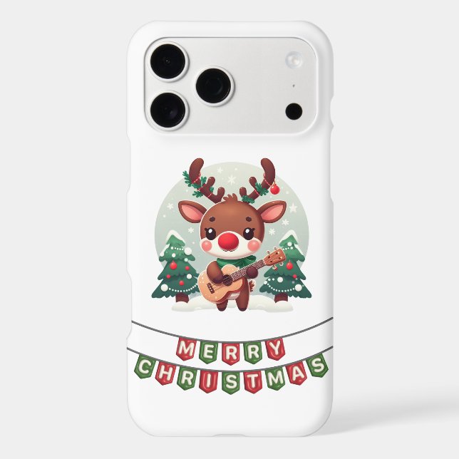 Cute Whimsical Reindeer with guitar (Back)