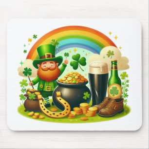 Cute, whimsical Saint Patrick's Day Mouse Pad