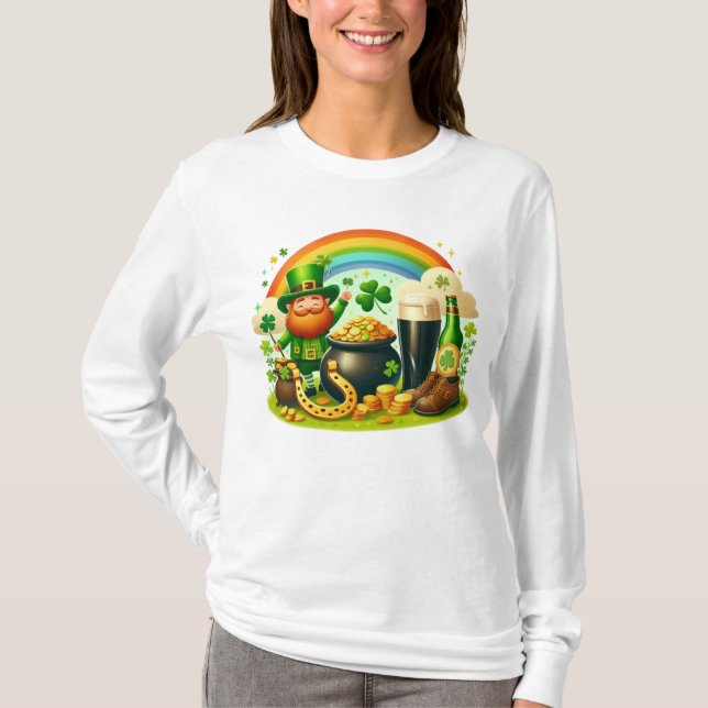 Cute, whimsical Saint Patrick's Day T-Shirt (Front)