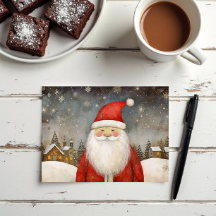 Cute Whimsical Santa Claus Holiday Card