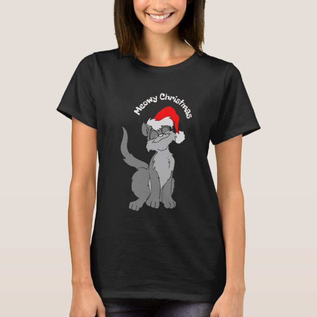  Cute Whimsical Santa Paws T-Shirt (Front)