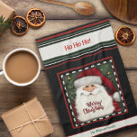 Cute Whimsical Santa Personalised Christmas  Tea Towel<br><div class="desc">Merry Cute Festive Personalised Santa tea towel. These Merry Christmas kitchen towels are perfect to add some holiday spirit to your kitchen. Pair it with a bottle of wine and it makes a great Christmas gift for friends, family, coworkers, neighbours, etc. The personalised name annd holiday message area can be...</div>