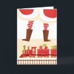 Cute Whimsical Santa Train Funny Blank Christmas Holiday Card<br><div class="desc">Cute Whimsical Santa Train Funny Blank Christmas Holiday Card</div>
