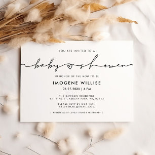 Cute whimsical script Baby shower Invitation