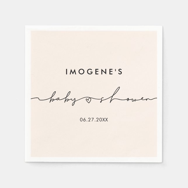 Cute whimsical script Baby shower Napkin (Front)