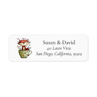 Cute Whimsical Sleeping Fox Teacup Floral Daisy