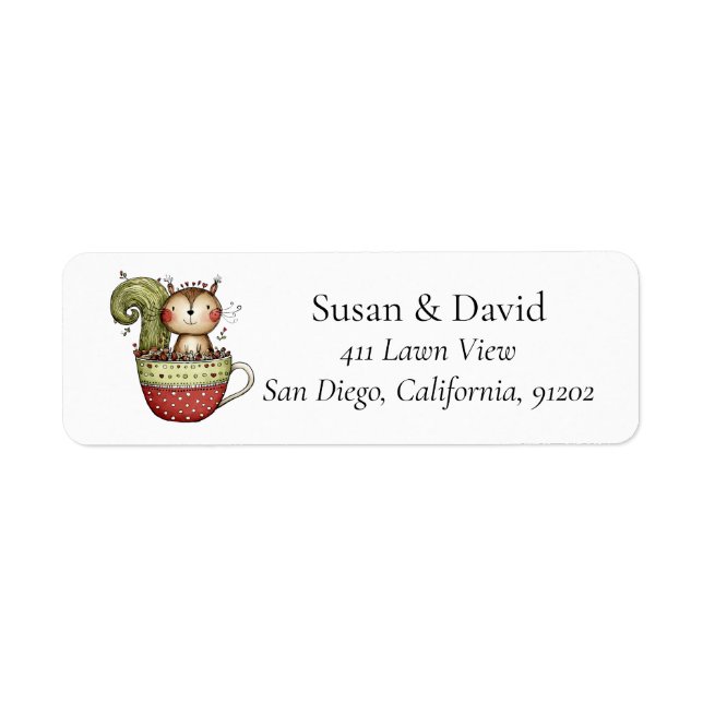 Cute Whimsical Squirrel Teacup Woodland Forest (Front)
