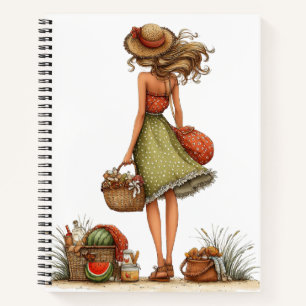 CUTE WHIMSICAL SUMMER THEMED GIRL NOTEBOOK