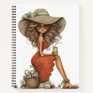 CUTE WHIMSICAL SUMMER THEMED GIRL NOTEBOOK