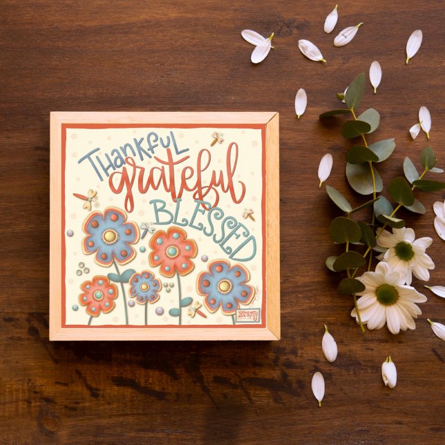 Cute Whimsical Thankful Dragonflies Floral  Poster (Creator Uploaded)