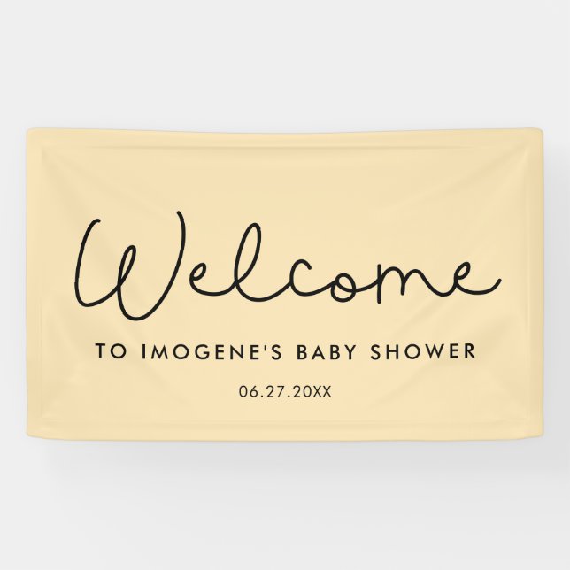 Cute whimsical typography Baby shower Welcome Banner (Horizontal)