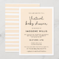 Cute whimsical typography Virtual Baby shower