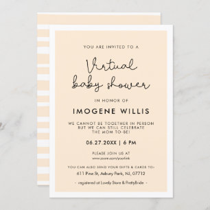 Cute whimsical typography Virtual Baby shower Invitation