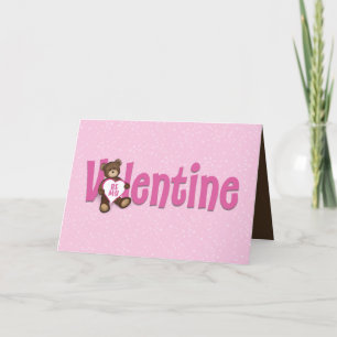Cute Whimsical Valentine's Day Adorable Teddy Bear Holiday Card