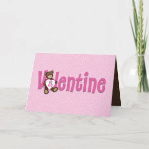 Cute Whimsical Valentine's Day Adorable Teddy Bear Holiday Card