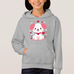 Cute whimsical valentine's puppy