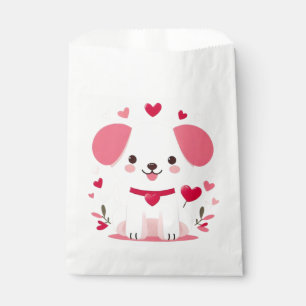 Cute whimsical valentine's puppy favour bags