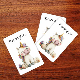 Cute Whimsical Watercolor Unicorn Playing Cards