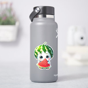 Cute whimsical watermelon cartoon sticker