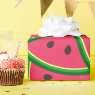 Cute Whimsical Watermelon Slices Pattern  Wrapping Paper